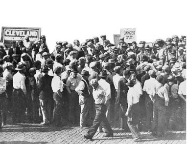 trabajadores desempleados en los 30, EEUU
