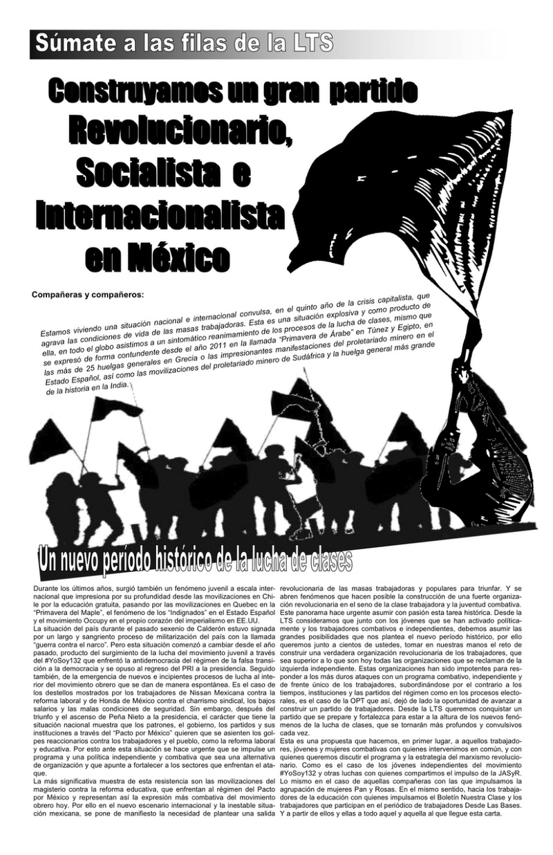 Construyamos un gran partido Revolucionario, Socialista e Internacionalista en México