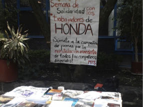Exitosa semana de solidaridad con los trabajadores de Honda