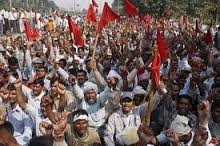 Protesta de trabajadores en la India