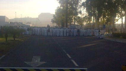 Trabajadores de Honda en asamblea en el primer día de huelga